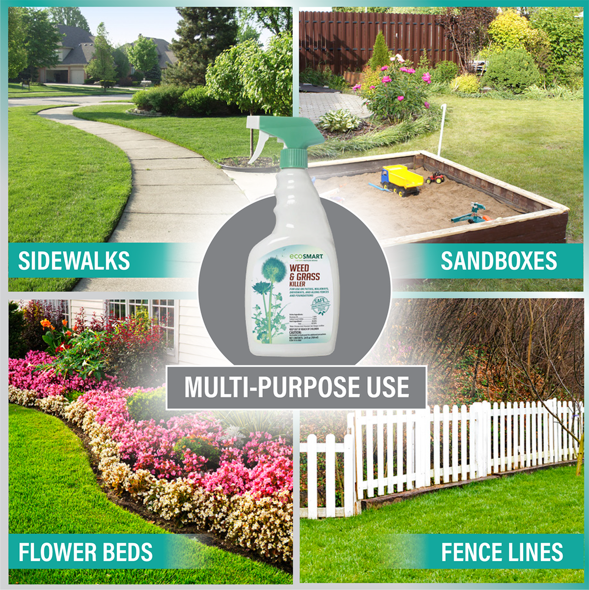 garden safe weed spray Weed & Grass Killer – 24 oz – Ready to use – EcoSMART a div. of the Kittrich Corporation