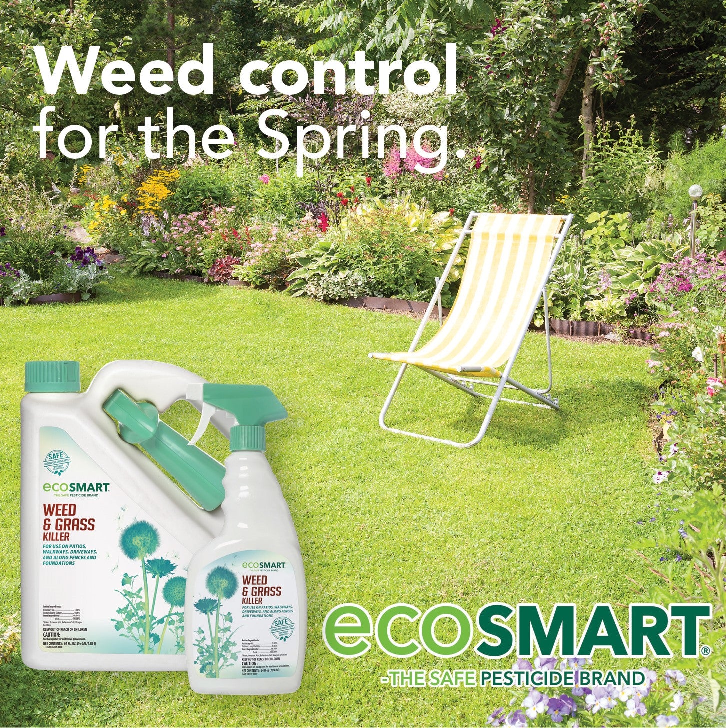 safest herbicide for lawns Weed & Grass Killer – 64 oz – Ready to use – EcoSMART a div. of the Kittrich Corporation